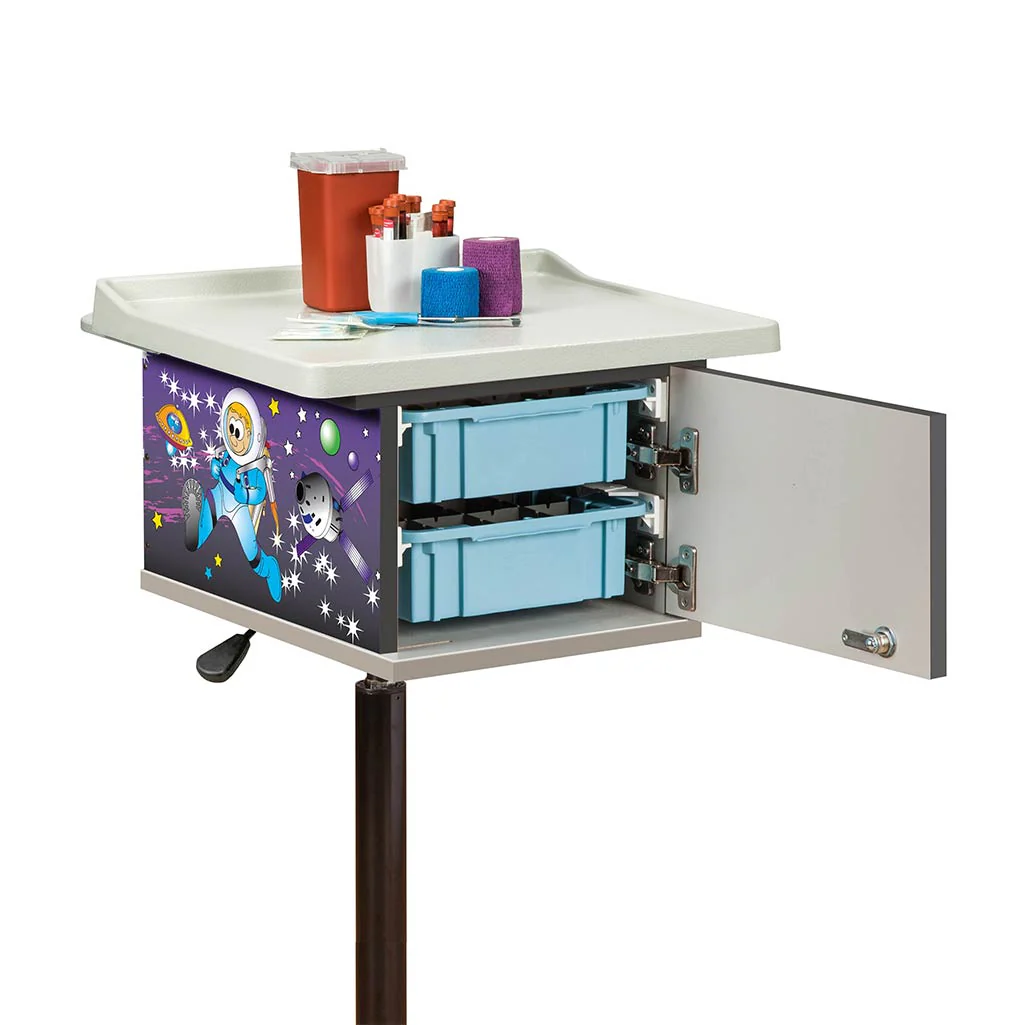 Clinton 67235 Space Place 2-Bin Phlebotomy Cart - Image 3