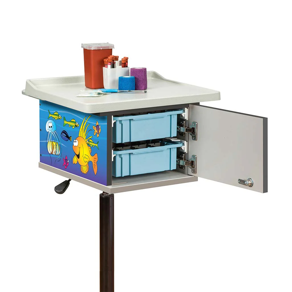 Clinton 67236 Ocean Commotion 2-Bin Phlebotomy Cart - Image 3