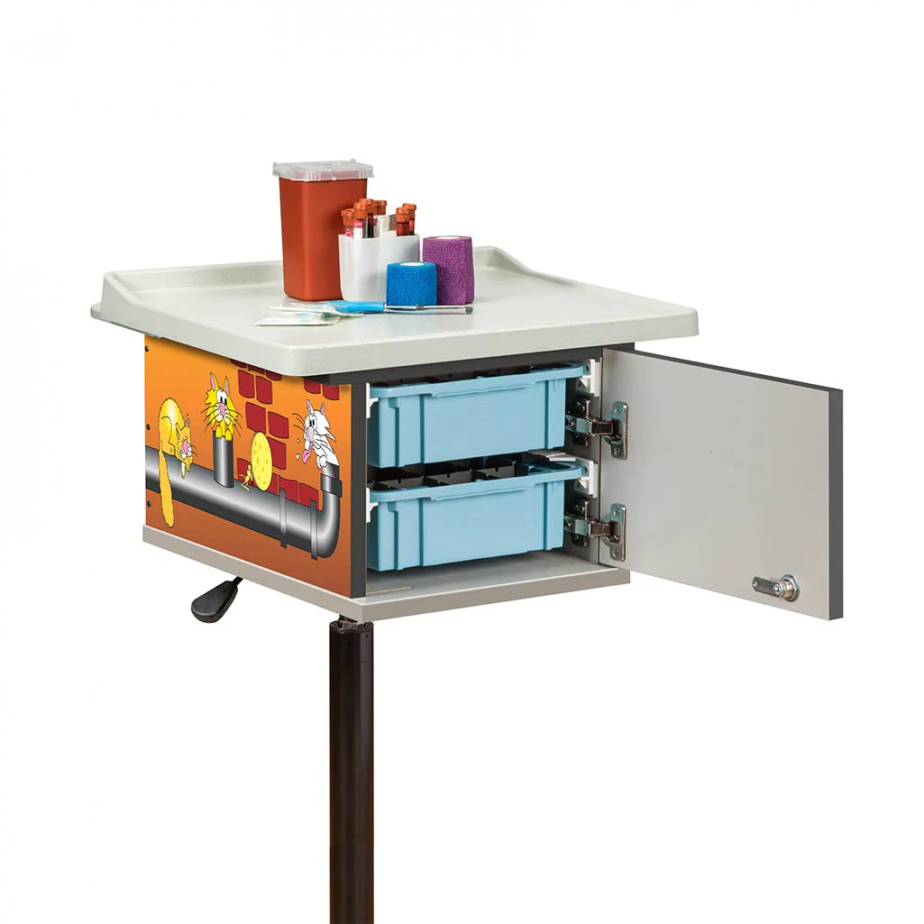 Clinton 67237 Alley Cats & Dogs 2-Bin Phlebotomy Cart - Image 3