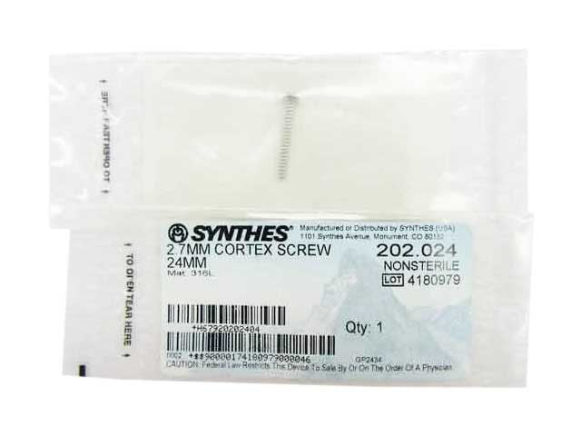 Synthes 2.7mm Cortex Screw - 202.024